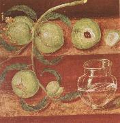 unknow artist Stilleben with peaches and glakarl oil painting reproduction